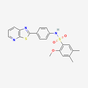 2-methoxy-4,5-dimethyl-N-(4-(thiazolo[5,4-b]pyridin-2-yl)phenyl)benzenesulfonamide