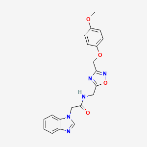 2-(1H-benzo[d]imidazol-1-yl)-N-((3-((4-methoxyphenoxy)methyl)-1,2,4-oxadiazol-5-yl)methyl)acetamide