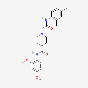 molecular formula C24H31N3O4 B2907702 N-(2,4-dimethoxyphenyl)-1-(2-((2,4-dimethylphenyl)amino)-2-oxoethyl)piperidine-4-carboxamide CAS No. 941881-80-7