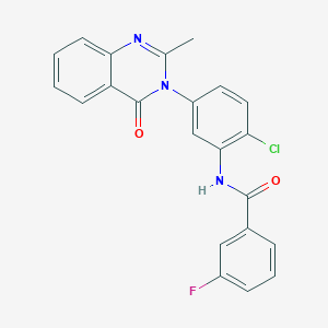 molecular formula C22H15ClFN3O2 B2907721 N-(2-chloro-5-(2-methyl-4-oxoquinazolin-3(4H)-yl)phenyl)-3-fluorobenzamide CAS No. 899969-18-7