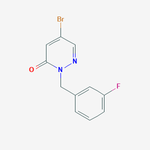 molecular formula C11H8BrFN2O B2907747 5-Bromo-2-(3-fluorobenzyl)pyridazin-3(2H)-one CAS No. 2091941-46-5