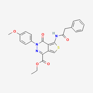 molecular formula C24H21N3O5S B2907753 ethyl 3-(4-methoxyphenyl)-4-oxo-5-(2-phenylacetamido)-3H,4H-thieno[3,4-d]pyridazine-1-carboxylate CAS No. 851952-36-8