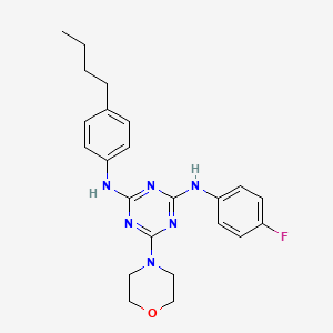 molecular formula C23H27FN6O B2907782 N2-(4-butylphenyl)-N4-(4-fluorophenyl)-6-(morpholin-4-yl)-1,3,5-triazine-2,4-diamine CAS No. 898617-28-2