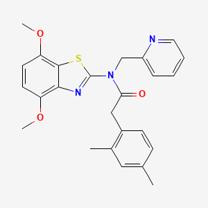 molecular formula C25H25N3O3S B2907854 N-(4,7-dimethoxybenzo[d]thiazol-2-yl)-2-(2,4-dimethylphenyl)-N-(pyridin-2-ylmethyl)acetamide CAS No. 900000-56-8