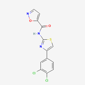 molecular formula C13H7Cl2N3O2S B2907857 N-[4-(3,4-dichlorophenyl)-1,3-thiazol-2-yl]-1,2-oxazole-5-carboxamide CAS No. 919860-59-6