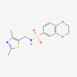 molecular formula C14H16N2O4S2 B2907858 N-[(2,4-dimethyl-1,3-thiazol-5-yl)methyl]-2,3-dihydro-1,4-benzodioxine-6-sulfonamide CAS No. 1396867-67-6