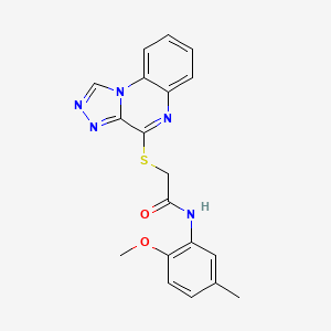 molecular formula C19H17N5O2S B2907867 N-(2-METHOXY-5-METHYLPHENYL)-2-{[1,2,4]TRIAZOLO[4,3-A]QUINOXALIN-4-YLSULFANYL}ACETAMIDE CAS No. 1359397-35-5