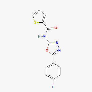molecular formula C13H8FN3O2S B2907919 N-[5-(4-fluorophenyl)-1,3,4-oxadiazol-2-yl]thiophene-2-carboxamide CAS No. 865285-40-1