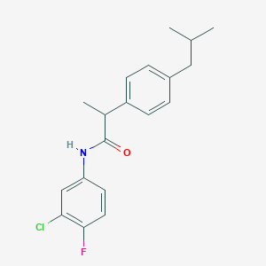 molecular formula C19H21ClFNO B290792 N-(3-chloro-4-fluorophenyl)-2-[4-(2-methylpropyl)phenyl]propanamide 