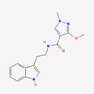 molecular formula C16H18N4O2 B2907943 N-(2-(1H-indol-3-yl)ethyl)-3-methoxy-1-methyl-1H-pyrazole-4-carboxamide CAS No. 1014048-60-2