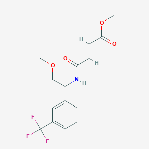 molecular formula C15H16F3NO4 B2907949 Methyl (E)-4-[[2-methoxy-1-[3-(trifluoromethyl)phenyl]ethyl]amino]-4-oxobut-2-enoate CAS No. 2411330-07-7