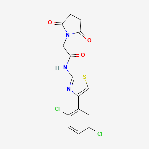 molecular formula C15H11Cl2N3O3S B2907992 N-[4-(2,5-dichlorophenyl)-1,3-thiazol-2-yl]-2-(2,5-dioxopyrrolidin-1-yl)acetamide CAS No. 380180-45-0