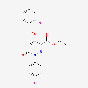 molecular formula C20H16F2N2O4 B2908012 ethyl 1-(4-fluorophenyl)-4-[(2-fluorophenyl)methoxy]-6-oxo-1,6-dihydropyridazine-3-carboxylate CAS No. 899729-06-7