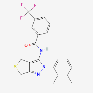 molecular formula C21H18F3N3OS B2908017 N-(2-(2,3-dimethylphenyl)-4,6-dihydro-2H-thieno[3,4-c]pyrazol-3-yl)-3-(trifluoromethyl)benzamide CAS No. 450344-07-7