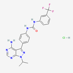 molecular formula C22H21ClF3N7O B2908064 AD57 hydrochloride CAS No. 2320261-72-9