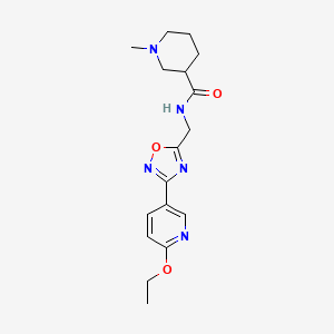 molecular formula C17H23N5O3 B2908096 N-((3-(6-ethoxypyridin-3-yl)-1,2,4-oxadiazol-5-yl)methyl)-1-methylpiperidine-3-carboxamide CAS No. 1903440-75-4