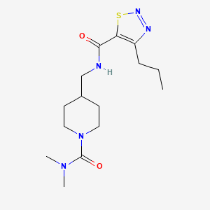 molecular formula C15H25N5O2S B2908135 N-((1-(dimethylcarbamoyl)piperidin-4-yl)methyl)-4-propyl-1,2,3-thiadiazole-5-carboxamide CAS No. 2034376-79-7