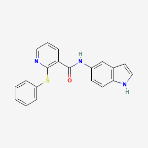 molecular formula C20H15N3OS B2908160 N-(1H-indol-5-yl)-2-(phenylsulfanyl)nicotinamide CAS No. 710945-65-6