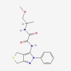 molecular formula C17H20N4O3S B2908179 N-(1-methoxypropan-2-yl)-N'-{2-phenyl-2H,4H,6H-thieno[3,4-c]pyrazol-3-yl}ethanediamide CAS No. 900009-65-6