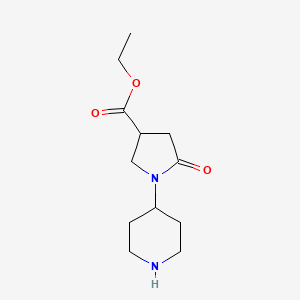 molecular formula C12H20N2O3 B2908183 Ethyl 5-oxo-1-piperidin-4-ylpyrrolidine-3-carboxylate CAS No. 2120474-15-7