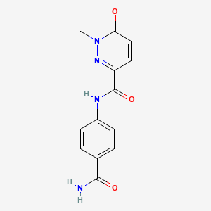 molecular formula C13H12N4O3 B2908191 N-(4-carbamoylphenyl)-1-methyl-6-oxo-1,6-dihydropyridazine-3-carboxamide CAS No. 1040662-61-0