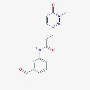 molecular formula C16H17N3O3 B2908211 N-(3-acetylphenyl)-3-(1-methyl-6-oxo-1,6-dihydropyridazin-3-yl)propanamide CAS No. 1797717-26-0