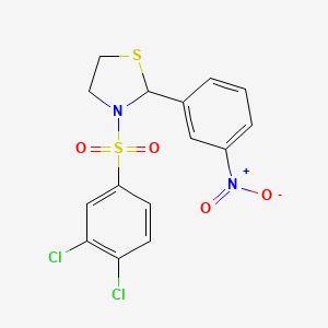 3-((3,4-Dichlorophenyl)sulfonyl)-2-(3-nitrophenyl)thiazolidine