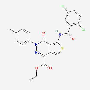 molecular formula C23H17Cl2N3O4S B2908215 ethyl 5-(2,5-dichlorobenzamido)-3-(4-methylphenyl)-4-oxo-3H,4H-thieno[3,4-d]pyridazine-1-carboxylate CAS No. 851948-35-1