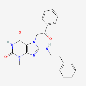 3-methyl-7-(2-oxo-2-phenylethyl)-8-(phenethylamino)-1H-purine-2,6(3H,7H)-dione