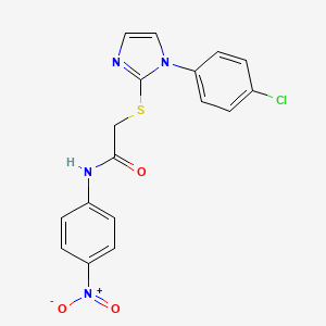 2-((1-(4-chlorophenyl)-1H-imidazol-2-yl)thio)-N-(4-nitrophenyl)acetamide