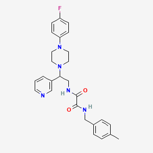 molecular formula C27H30FN5O2 B2908261 N1-(2-(4-(4-fluorophenyl)piperazin-1-yl)-2-(pyridin-3-yl)ethyl)-N2-(4-methylbenzyl)oxalamide CAS No. 863557-72-6