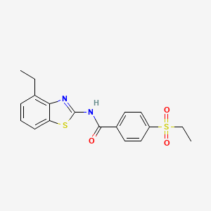 molecular formula C18H18N2O3S2 B2908265 N-(4-ethylbenzo[d]thiazol-2-yl)-4-(ethylsulfonyl)benzamide CAS No. 886921-49-9