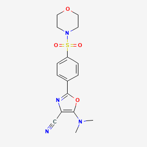 B2908266 5-(Dimethylamino)-2-[4-(morpholin-4-ylsulfonyl)phenyl]-1,3-oxazole-4-carbonitrile CAS No. 941244-76-4