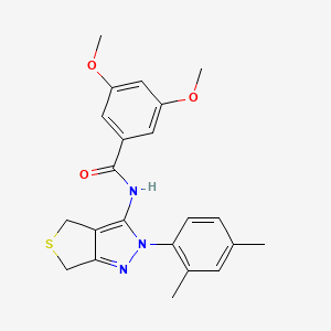 molecular formula C22H23N3O3S B2908268 N-(2-(2,4-dimethylphenyl)-4,6-dihydro-2H-thieno[3,4-c]pyrazol-3-yl)-3,5-dimethoxybenzamide CAS No. 361172-19-2