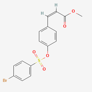 molecular formula C16H13BrO5S B2908271 methyl (2Z)-3-{4-[(4-bromobenzenesulfonyl)oxy]phenyl}prop-2-enoate CAS No. 331461-47-3