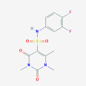 molecular formula C13H13F2N3O4S B2908277 N-(3,4-difluorophenyl)-1,3,6-trimethyl-2,4-dioxo-1,2,3,4-tetrahydropyrimidine-5-sulfonamide CAS No. 893340-45-9