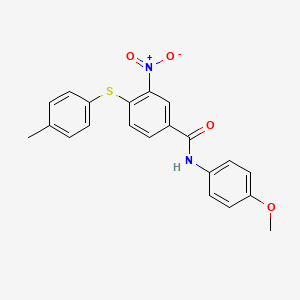 molecular formula C21H18N2O4S B2908299 N-(4-methoxyphenyl)-4-[(4-methylphenyl)sulfanyl]-3-nitrobenzamide CAS No. 303988-20-7