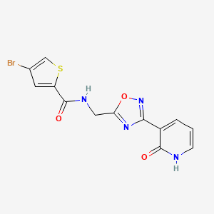 molecular formula C13H9BrN4O3S B2908309 4-bromo-N-((3-(2-oxo-1,2-dihydropyridin-3-yl)-1,2,4-oxadiazol-5-yl)methyl)thiophene-2-carboxamide CAS No. 2034225-44-8