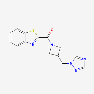 (3-((1H-1,2,4-triazol-1-yl)methyl)azetidin-1-yl)(benzo[d]thiazol-2-yl)methanone