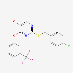 2-((4-Chlorobenzyl)sulfanyl)-5-methoxy-4-pyrimidinyl 3-(trifluoromethyl)phenyl ether