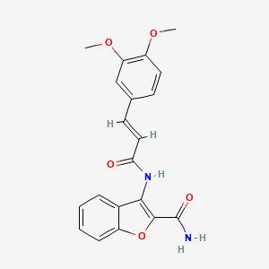 (E)-3-(3-(3,4-dimethoxyphenyl)acrylamido)benzofuran-2-carboxamide