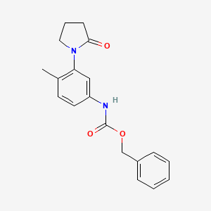 molecular formula C19H20N2O3 B2908351 benzyl N-[4-methyl-3-(2-oxopyrrolidin-1-yl)phenyl]carbamate CAS No. 922951-33-5
