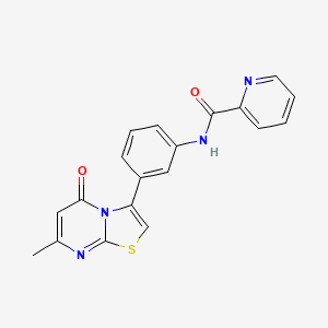 molecular formula C19H14N4O2S B2908353 N-(3-(7-methyl-5-oxo-5H-thiazolo[3,2-a]pyrimidin-3-yl)phenyl)picolinamide CAS No. 1021039-70-2