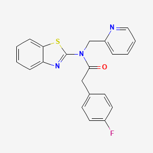 molecular formula C21H16FN3OS B2908369 N-(benzo[d]thiazol-2-yl)-2-(4-fluorophenyl)-N-(pyridin-2-ylmethyl)acetamide CAS No. 899958-75-9