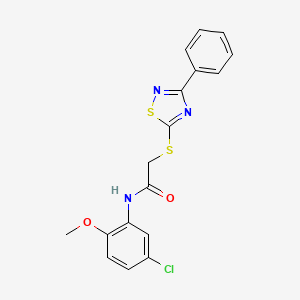 molecular formula C17H14ClN3O2S2 B2908388 N-(5-chloro-2-methoxyphenyl)-2-[(3-phenyl-1,2,4-thiadiazol-5-yl)sulfanyl]acetamide CAS No. 864856-09-7