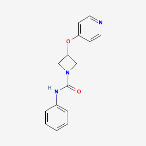 molecular formula C15H15N3O2 B2908404 N-phenyl-3-(pyridin-4-yloxy)azetidine-1-carboxamide CAS No. 2380079-91-2