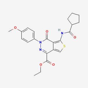molecular formula C22H23N3O5S B2908416 ethyl 5-cyclopentaneamido-3-(4-methoxyphenyl)-4-oxo-3H,4H-thieno[3,4-d]pyridazine-1-carboxylate CAS No. 851951-60-5