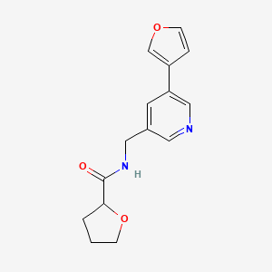 molecular formula C15H16N2O3 B2908427 N-{[5-(furan-3-yl)pyridin-3-yl]methyl}oxolane-2-carboxamide CAS No. 2034243-43-9