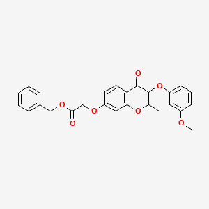 molecular formula C26H22O7 B2908428 benzyl 2-{[3-(3-methoxyphenoxy)-2-methyl-4-oxo-4H-chromen-7-yl]oxy}acetate CAS No. 637749-18-9