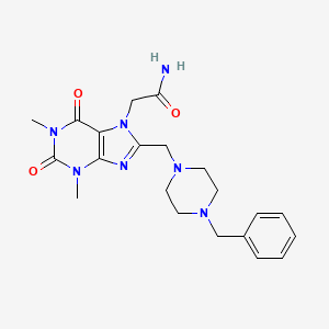 2-{8-[(4-benzylpiperazin-1-yl)methyl]-1,3-dimethyl-2,6-dioxo-1,2,3,6-tetrahydro-7H-purin-7-yl}acetamide